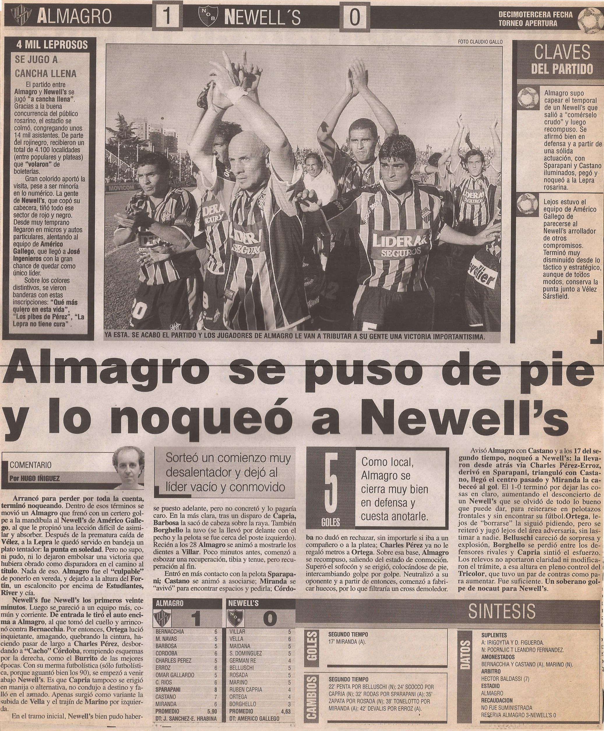 2004-05 Primera Division - Almagro vs Newells - Diario Popular